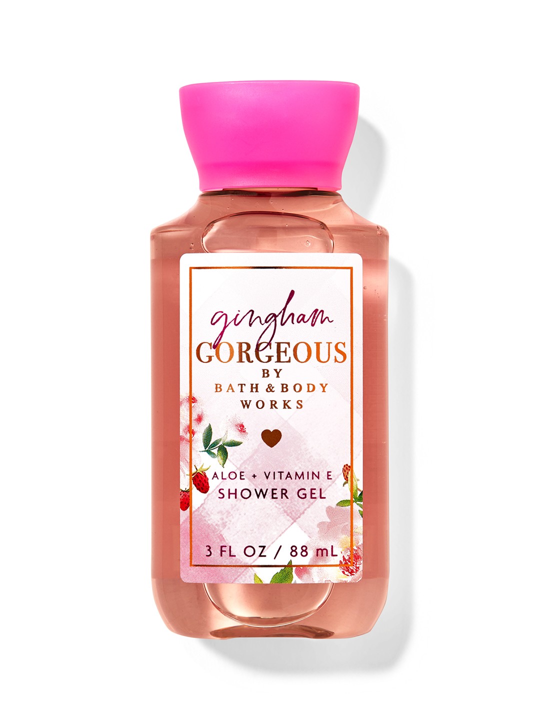 

Bath & Body Works Gingham Gorgeous Travel Size Shower Gel with Aloe & Vitamin E - 88 ml, Pink