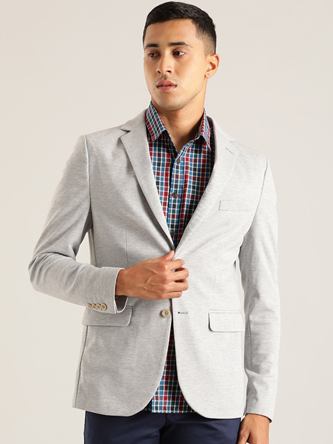 

Indian Terrain Single-Breasted Blazer, Grey