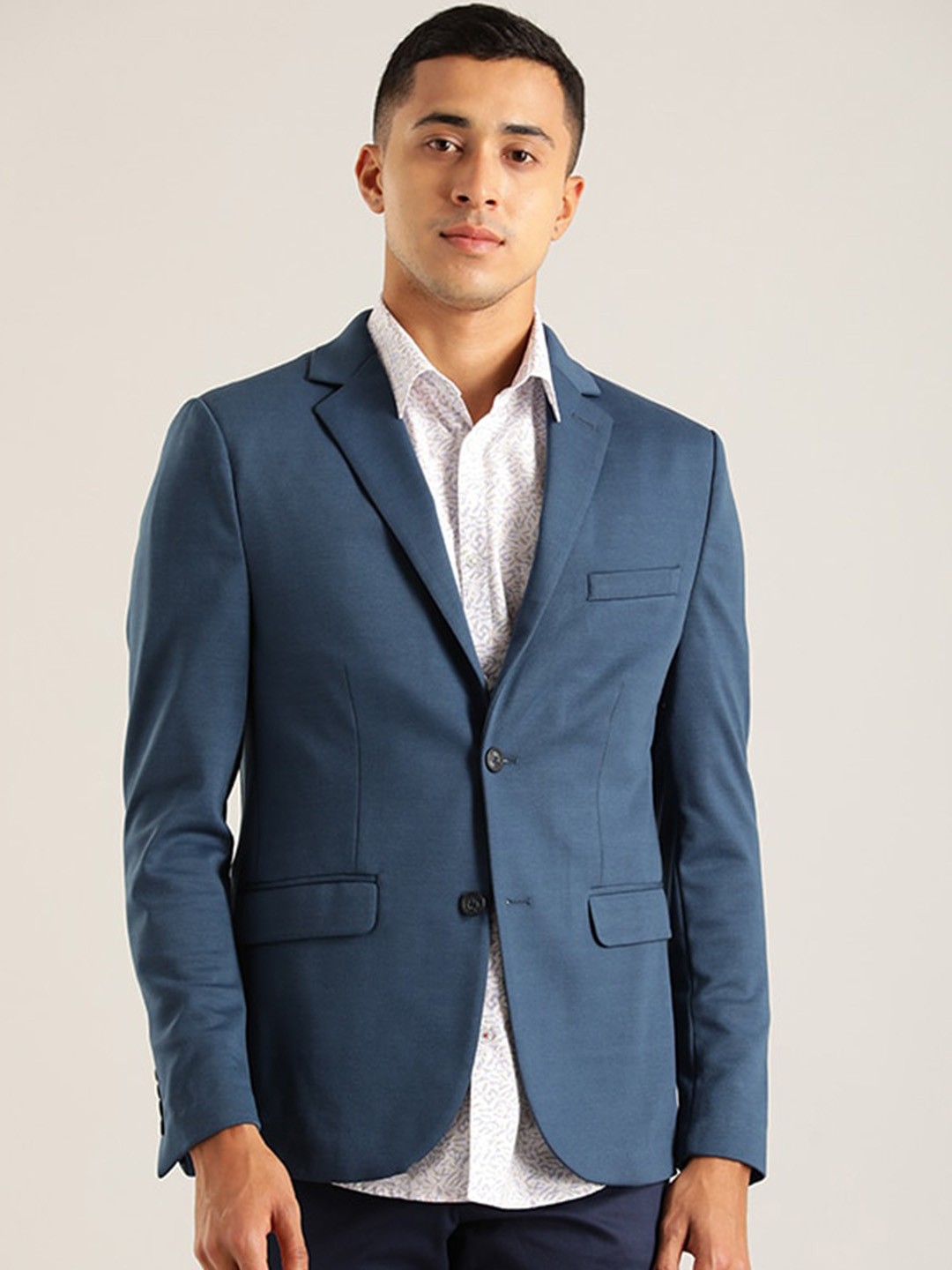 

Indian Terrain Single-Breasted Blazer, Blue