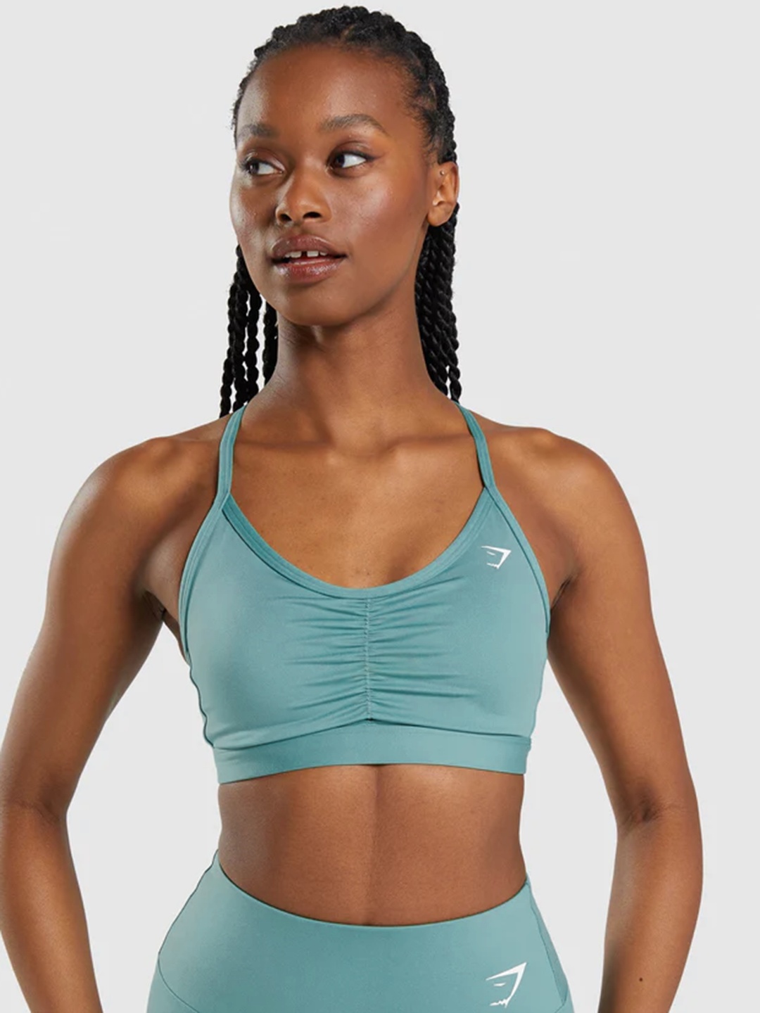 

Gymshark Ruched Training Bra- Full Coverage B1A6I-TBBB-AQ2, Teal