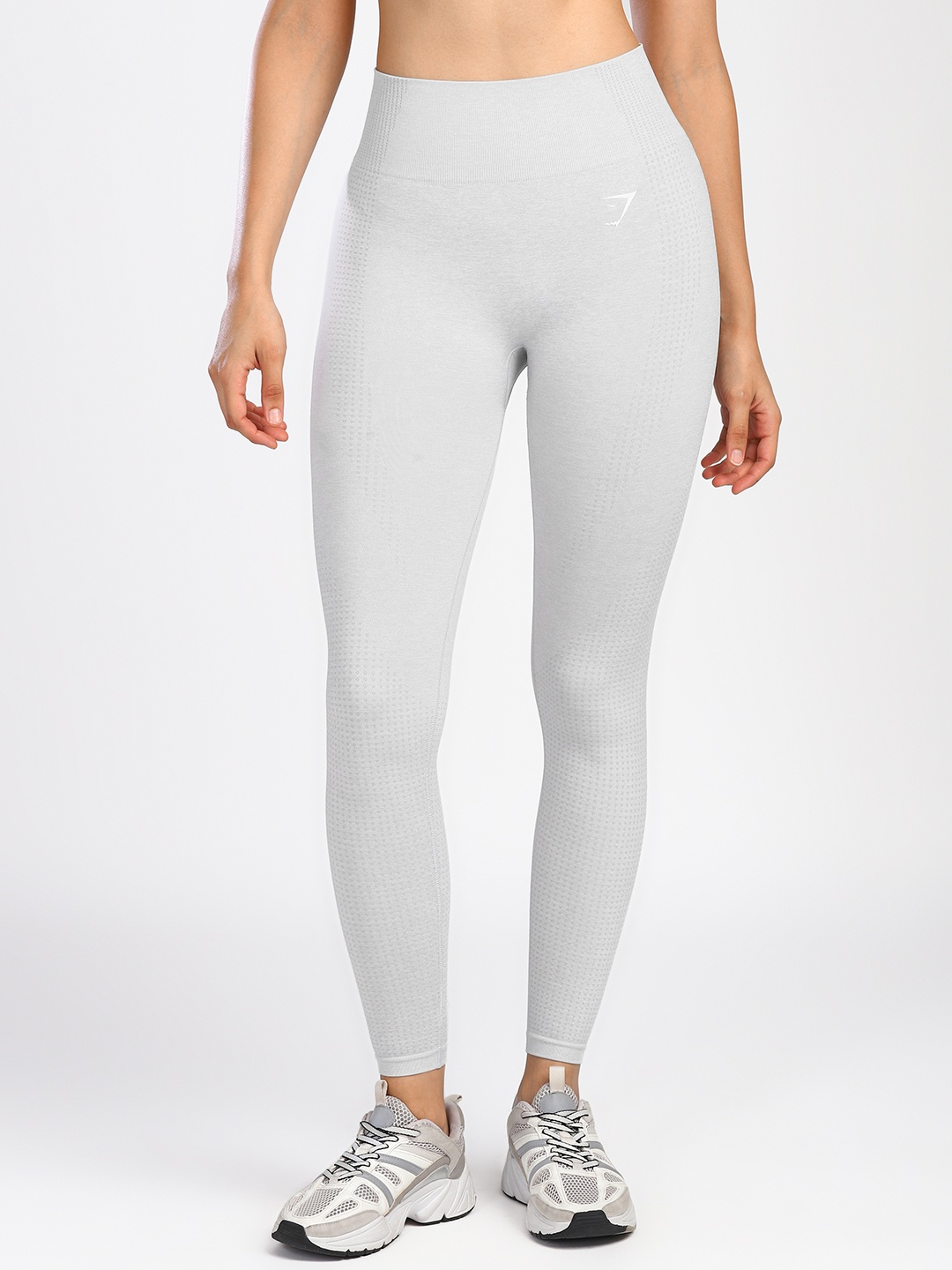 

Gymshark Women Solid High-Rise Vital Seamless Tights, Grey