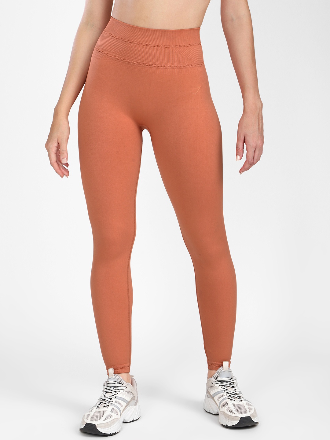 

Gymshark Women Solid High-Rise Studio Tights, Orange