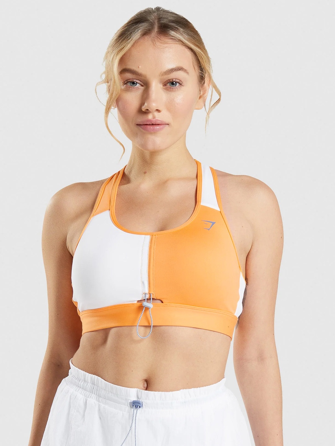 

Gymshark Colourblocked Workout Bra - Full Coverage Lightly Padded, Orange