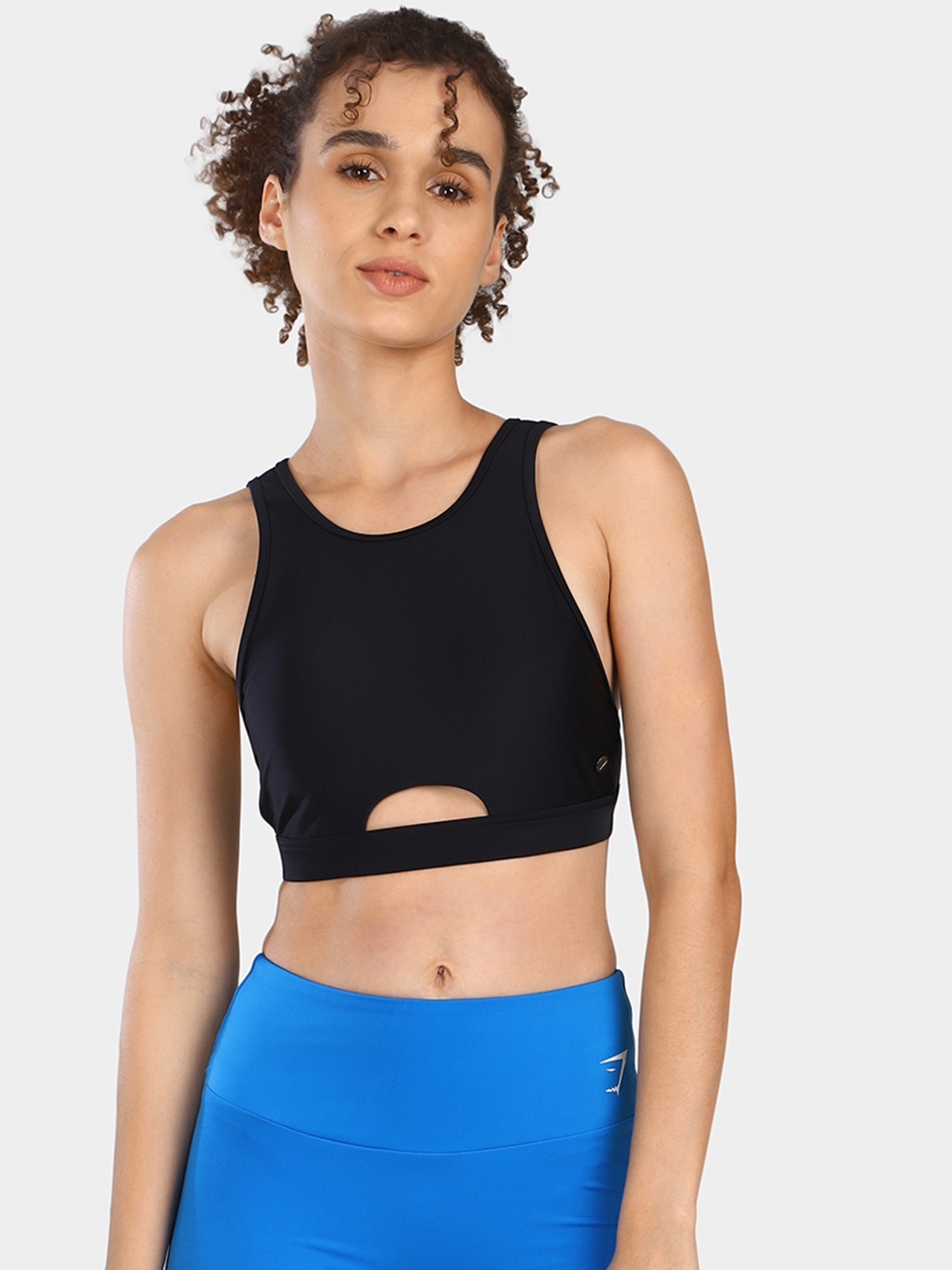 

Gymshark Solid Workout Bra - Full Coverage Lightly Padded, Black