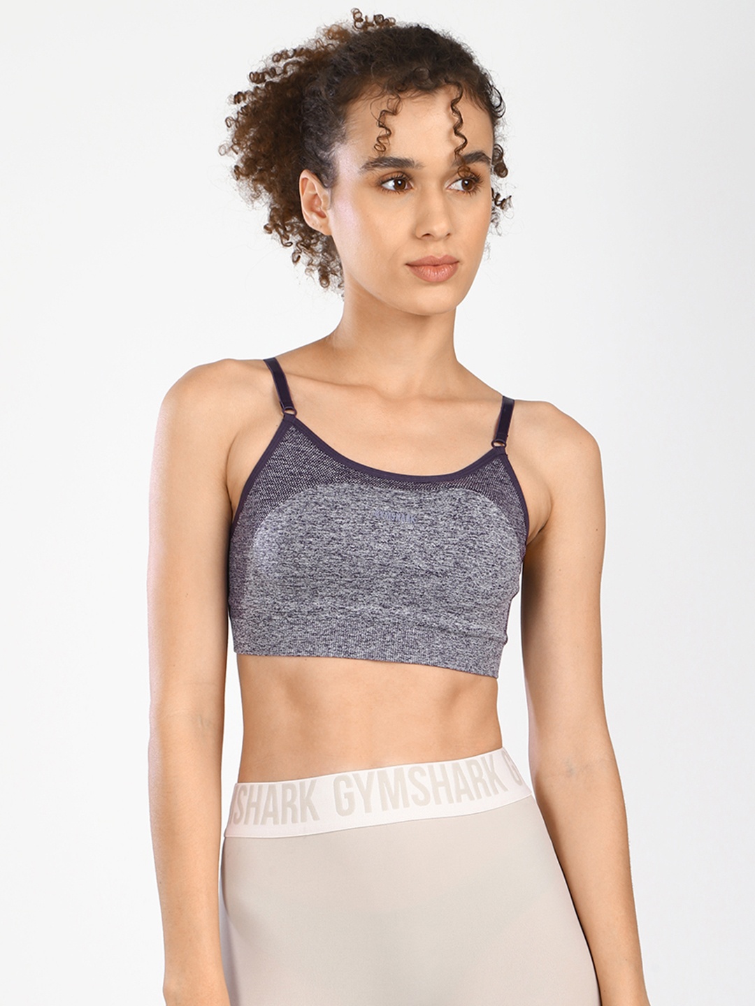 

Gymshark Melange Effect Workout Bra - Full Coverage Lightly Padded, Purple