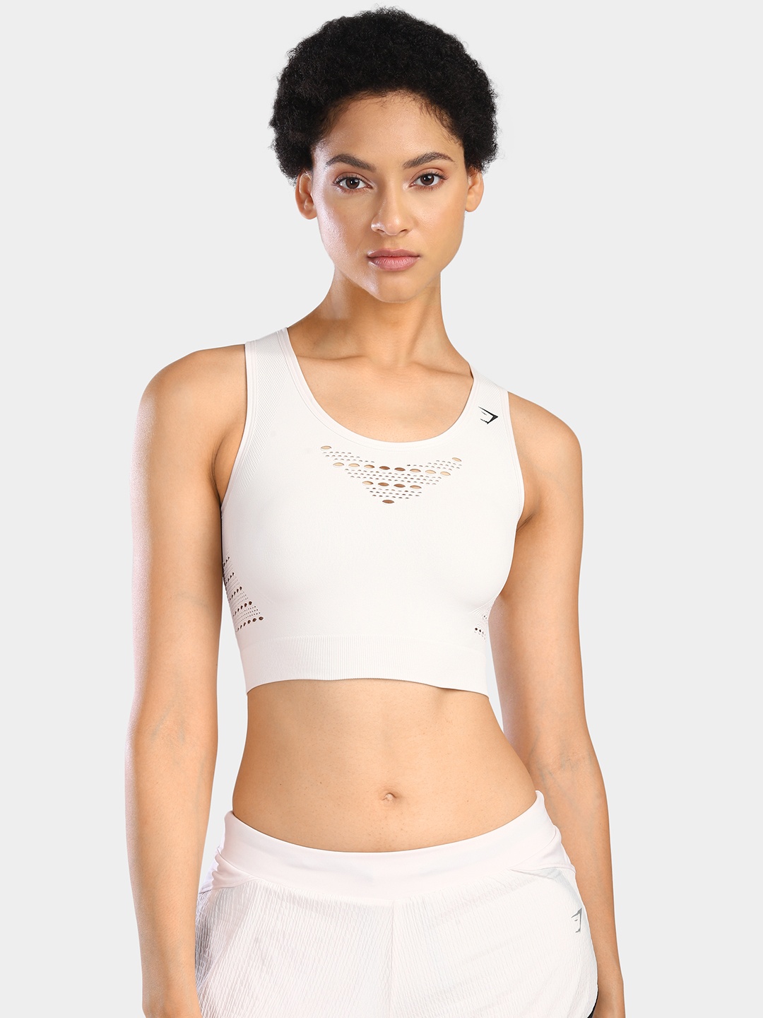 Gymshark Energy Seamless Crop Top, Off white