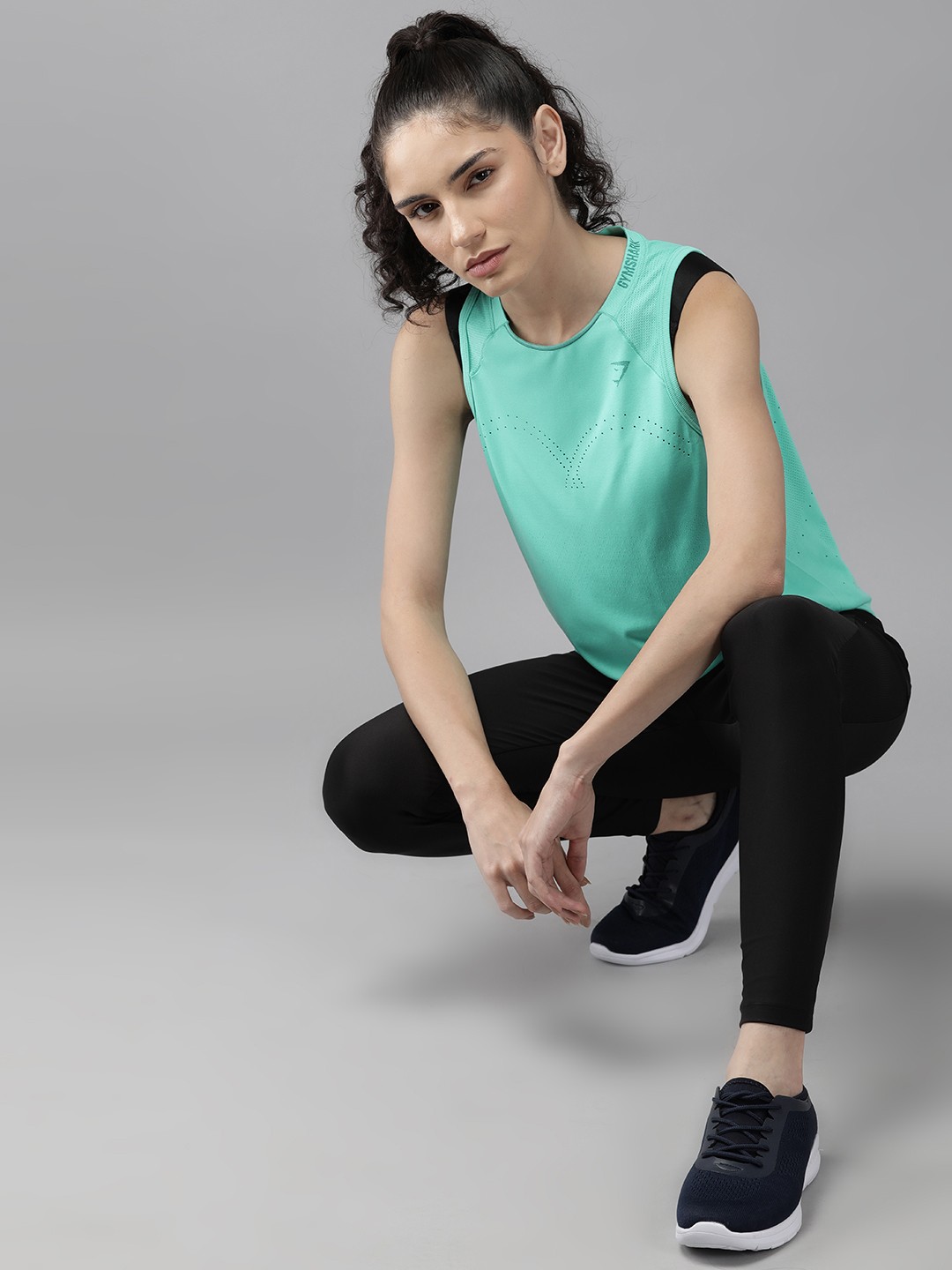 

Gymshark Racerback Seamless Tank T-shirt, Sea green