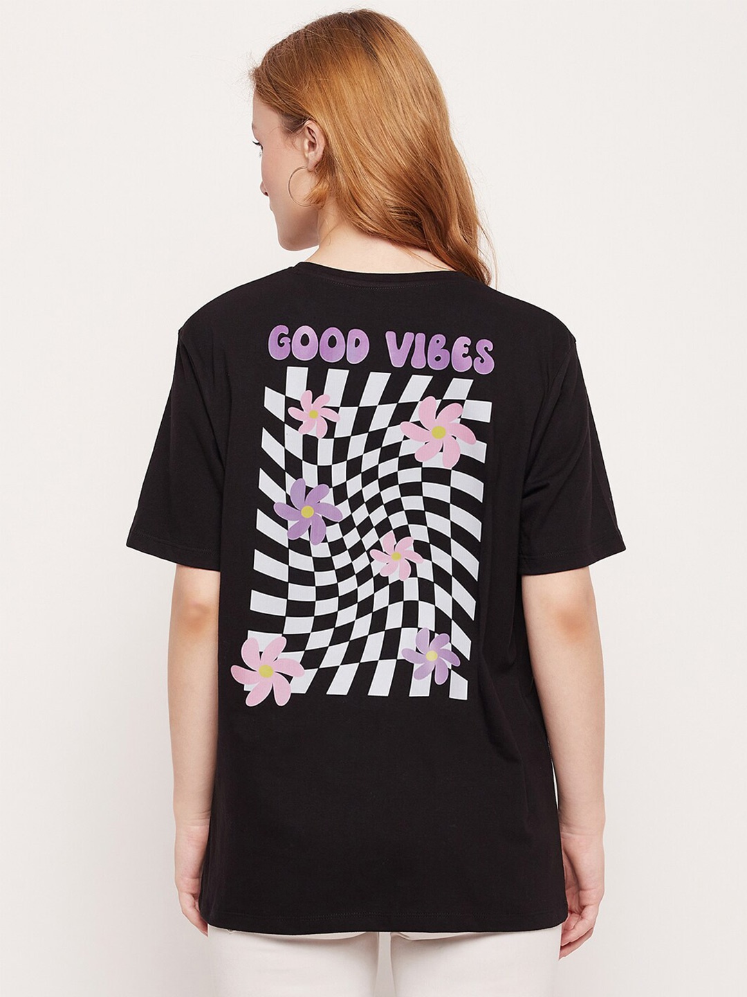 

Mast & Harbour Graphic Printed Pure Cotton T-shirt, Black