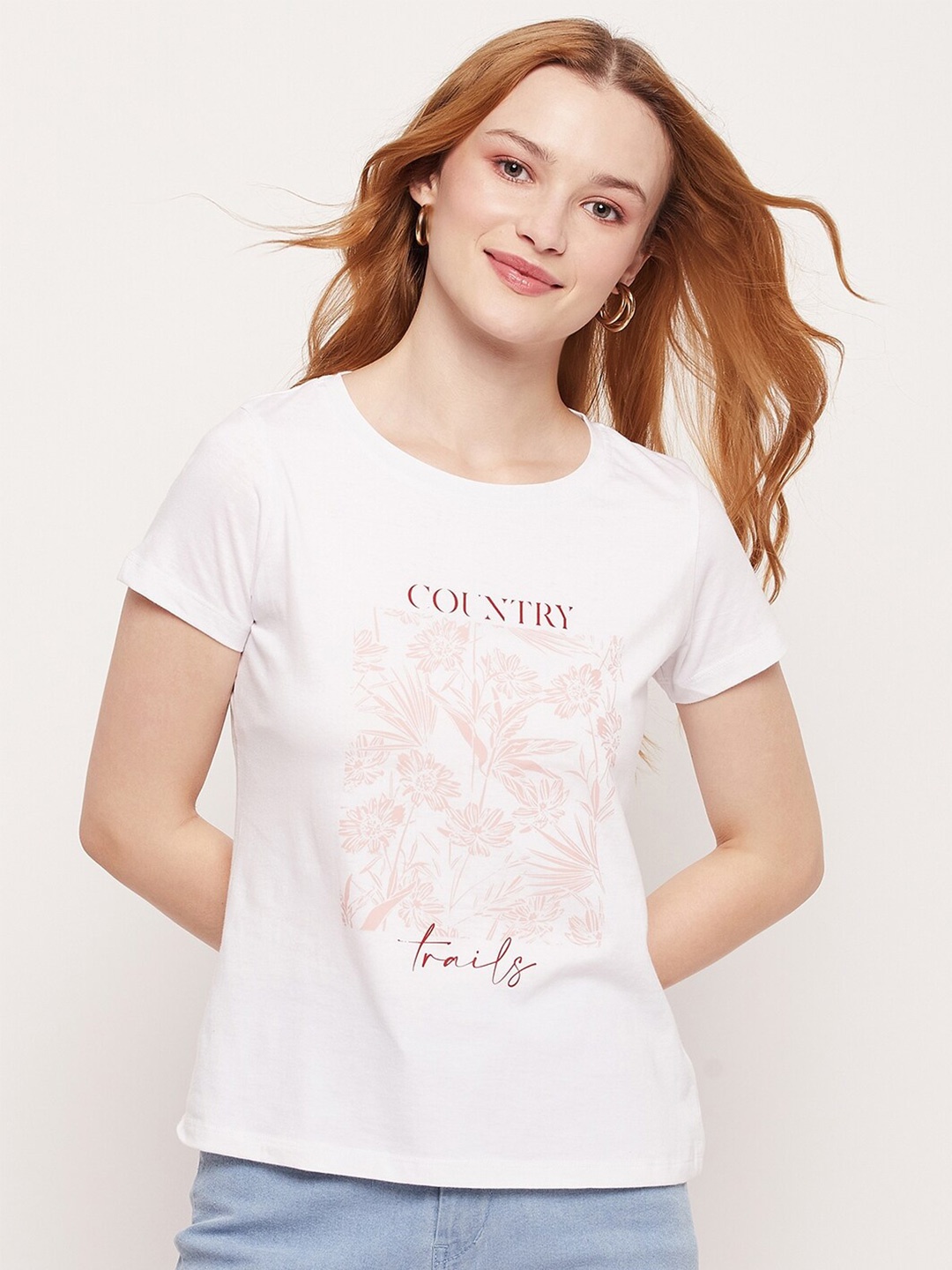

Mast & Harbour Typography Printed Cotton T-shirt, White