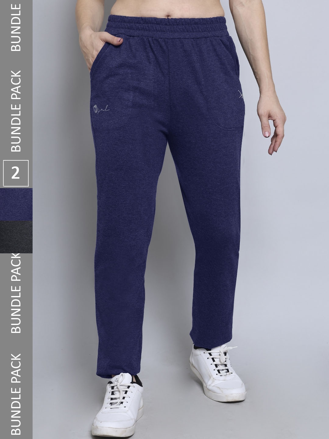 

N-Gal Women Pack Of 2 Lounge Pants, Grey