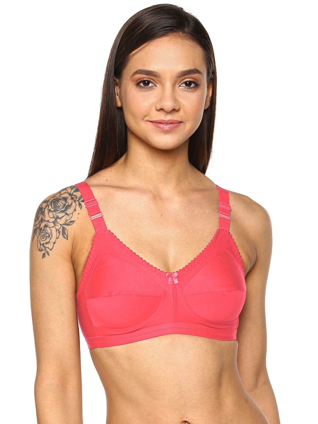 

Leading Lady Full Coverage Non Padded Everyday Bra with All Day Comfort, Coral