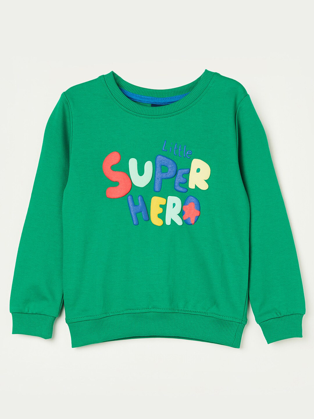 

Juniors by Lifestyle Boys Typography Printed Pure Cotton Pullover, Green
