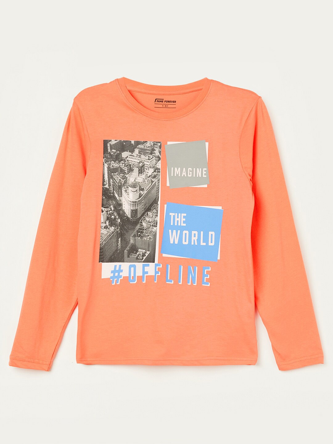 

Fame Forever by Lifestyle Boys Graphic Printed Cotton T-shirt, Coral