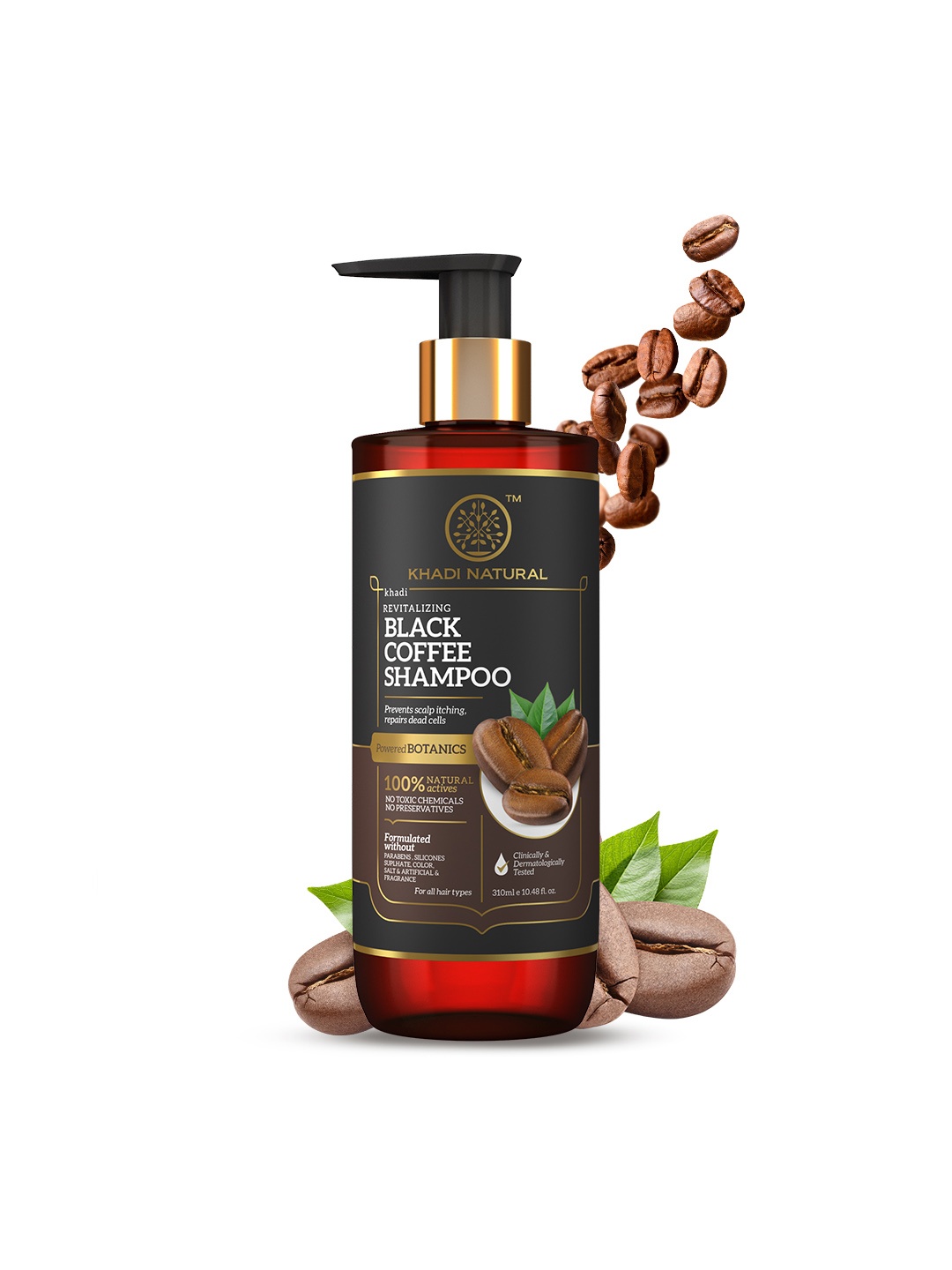 

Khadi Natural Power Botanics Black Coffee Shampoo - 310ml, Brown