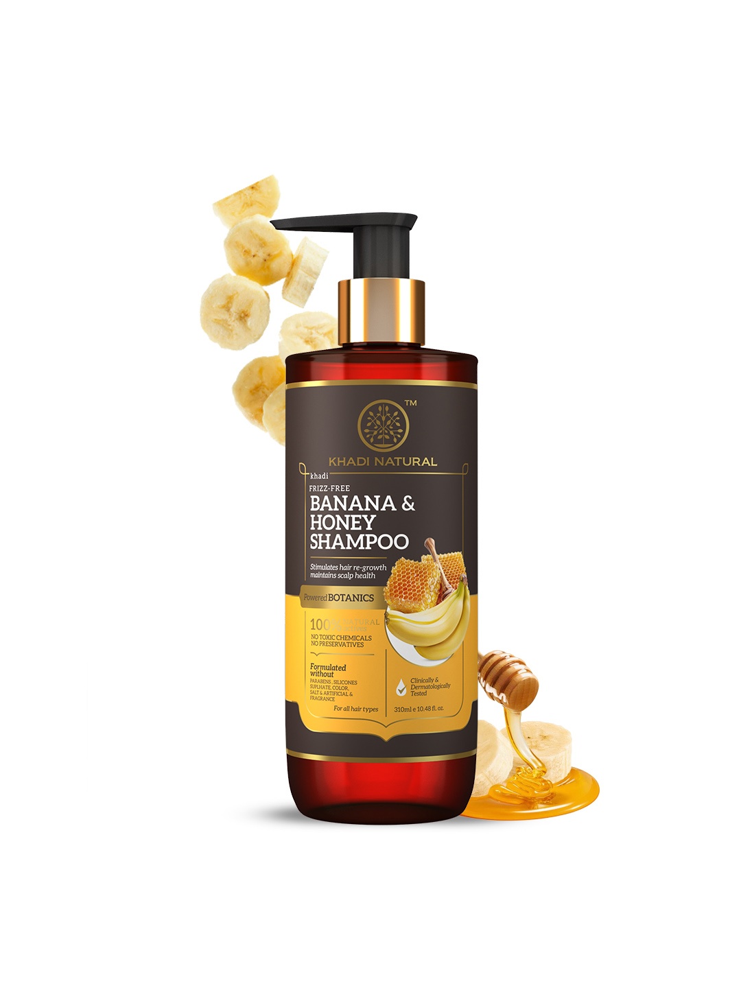 

Khadi Natural Power Botanics Banana & Honey Shampoo - 310ml, Black