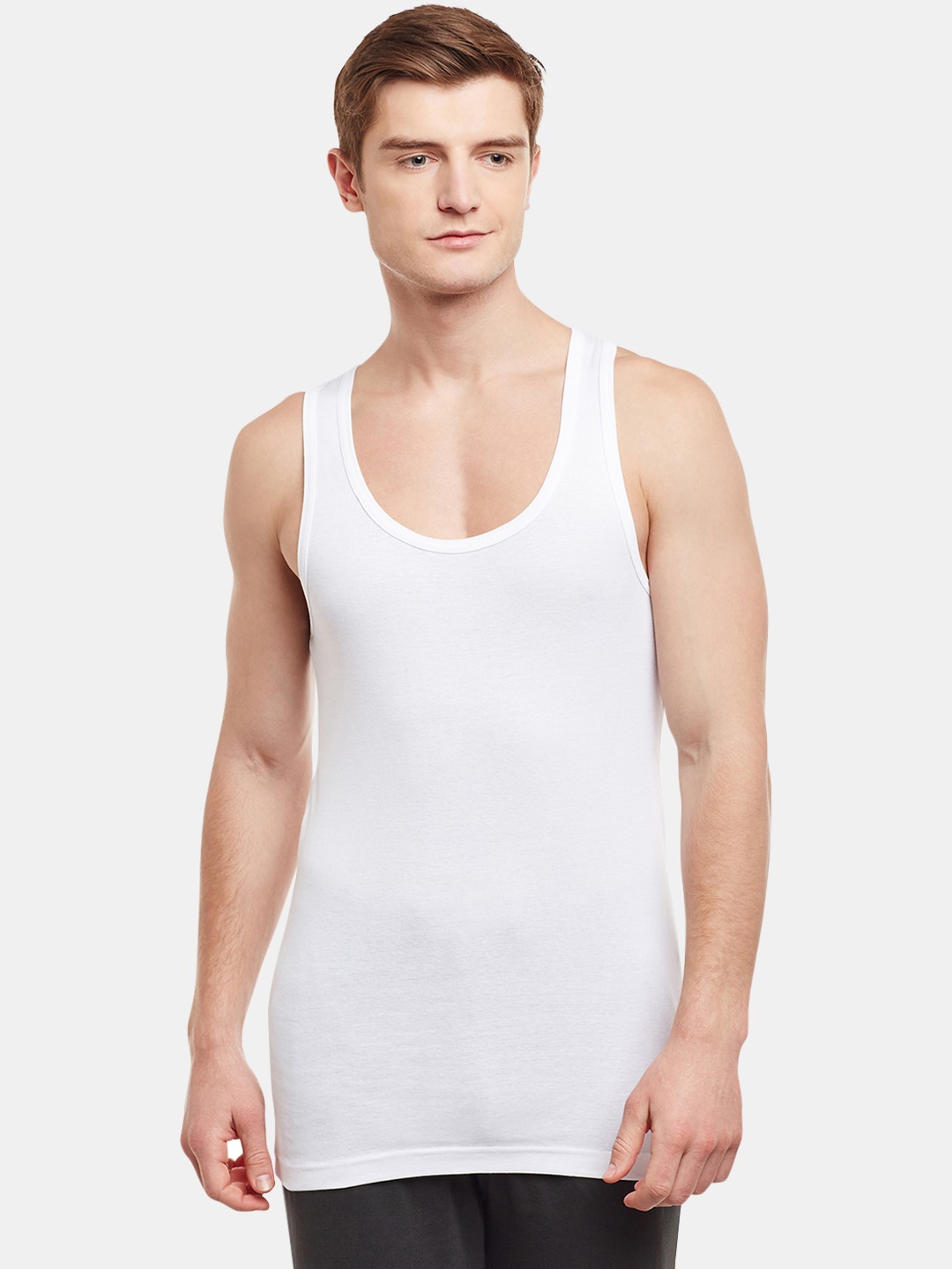 

BODYX Pure Cotton Gym Innerwear Vest, White