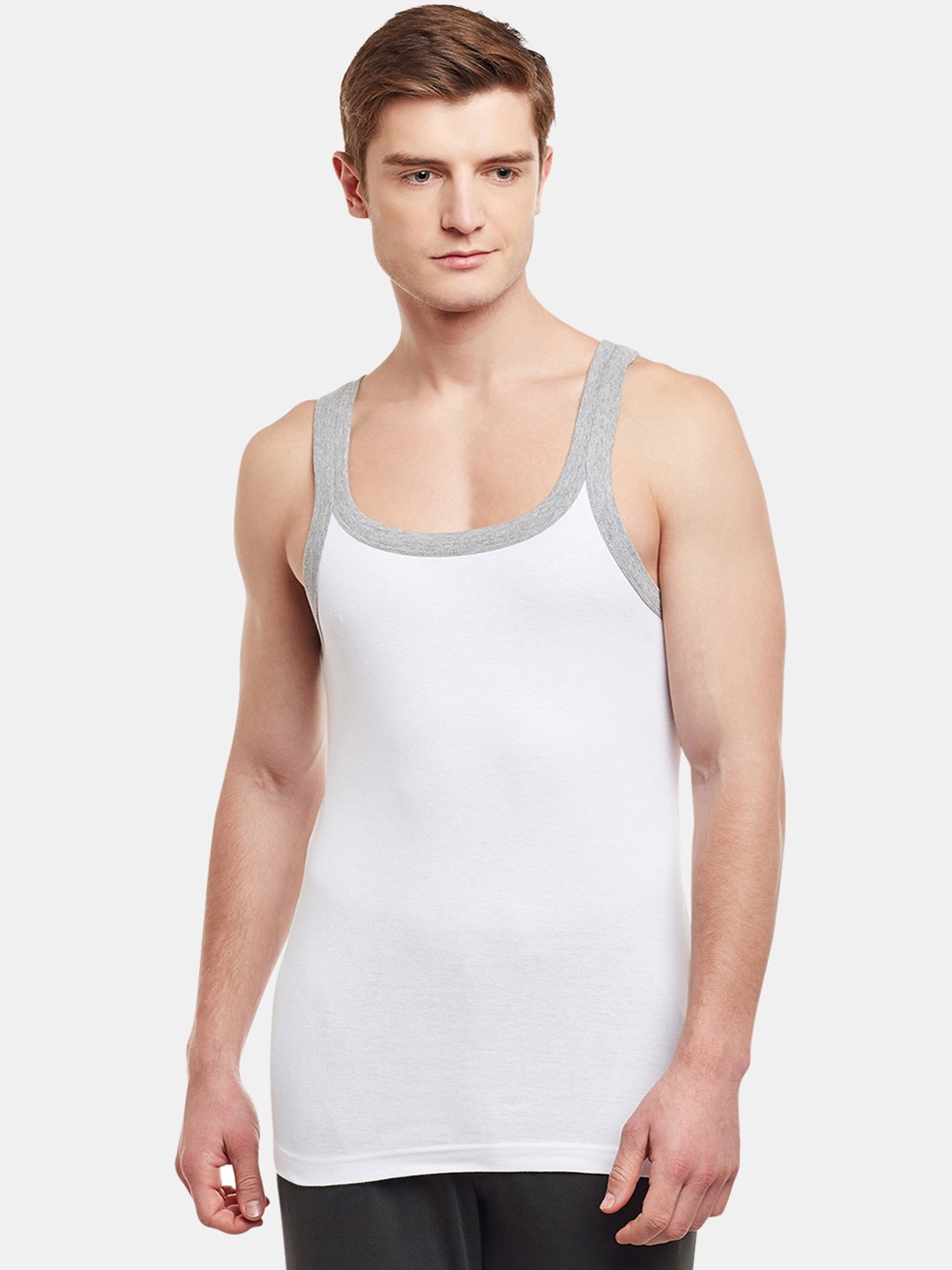 

BODYX Round Neck Pure Cotton Innerwear Vests, White