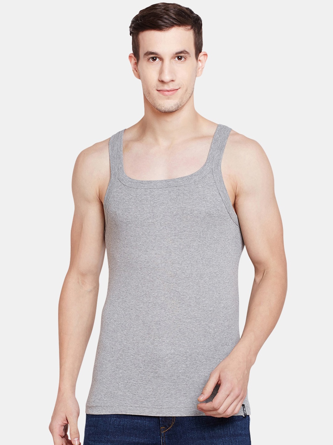 

BODYX Pure Cotton Gym Innerwear Vest, Grey