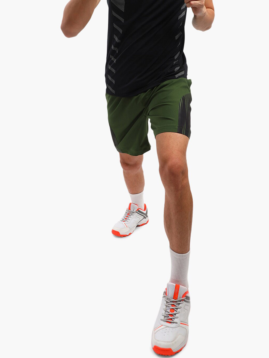 

Virgio Men Mid-Rise Sports Shorts, Black