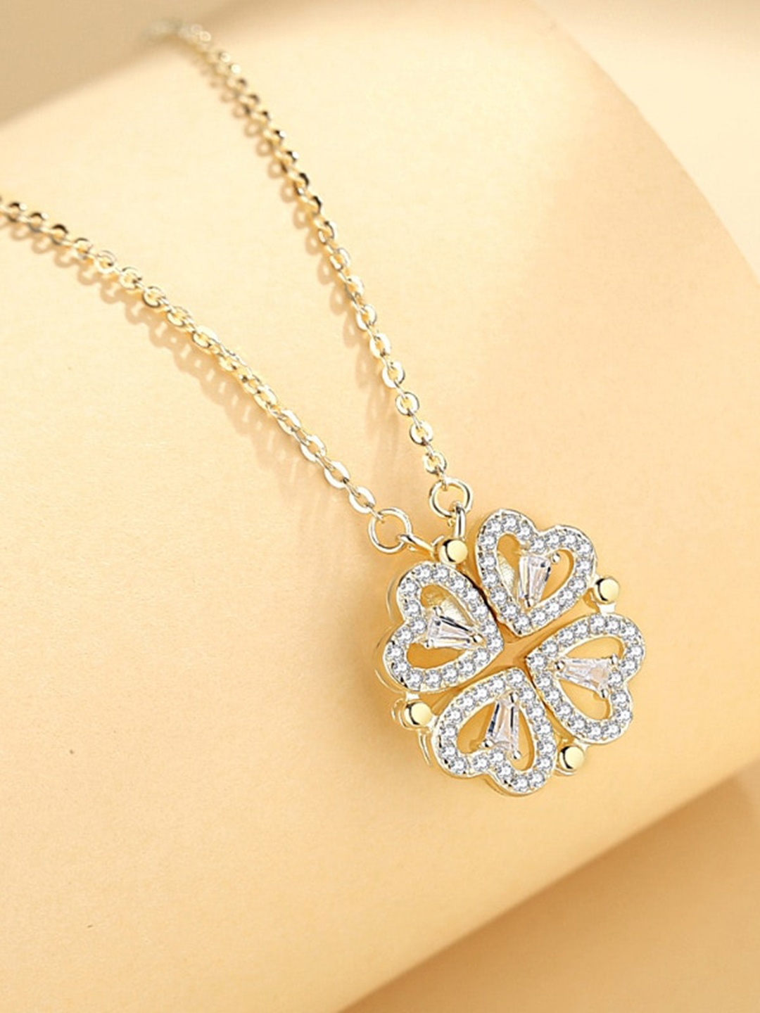 

MYKI Gold-Plated CZ-Studded Pendant With Chain