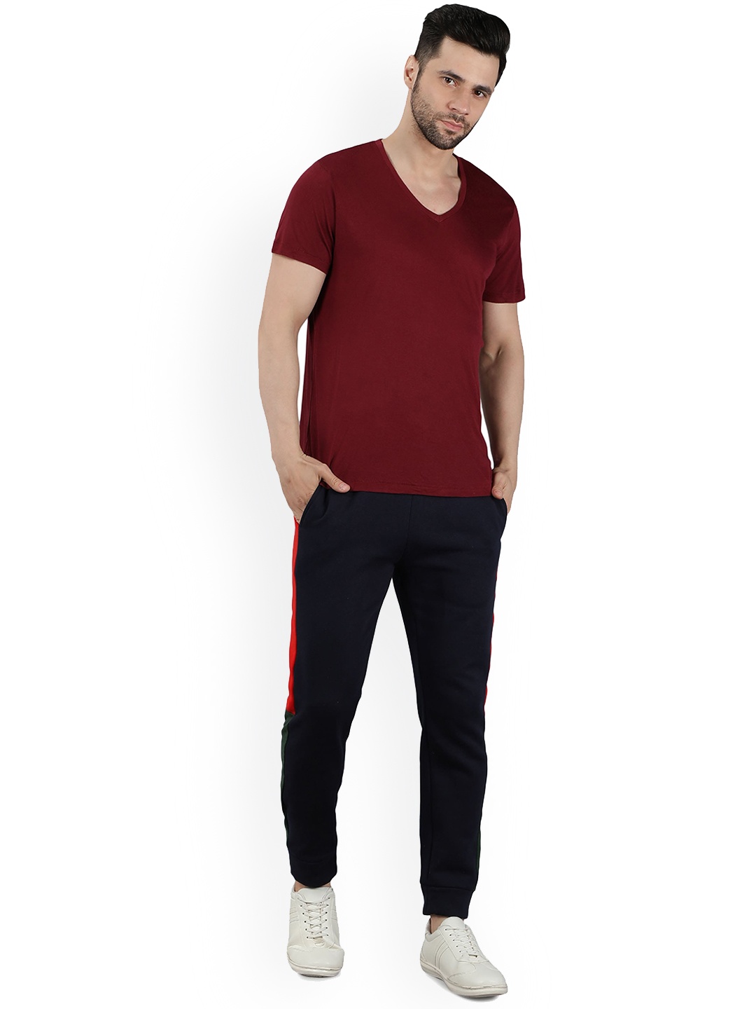 

Nimble Round Neck T-shirt With Joggers Co-Ords, Maroon