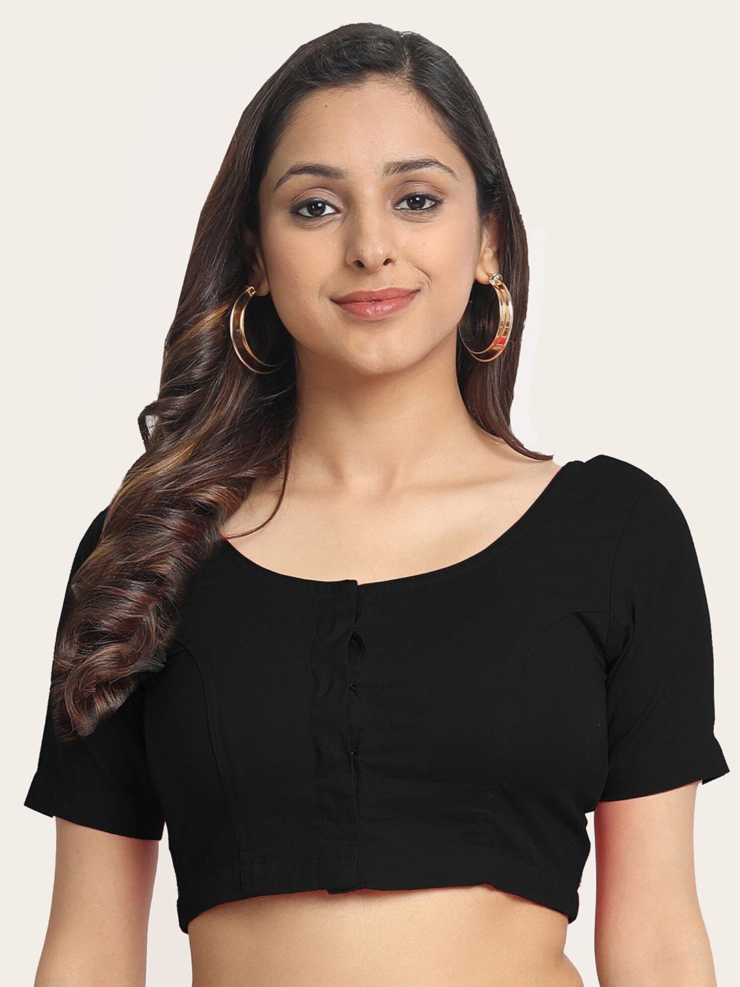 

Molcha Embroidered Saree Blouse, Black