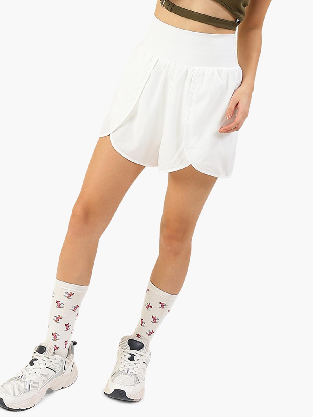

Virgio Women Mid-Rise Sports Shorts, White