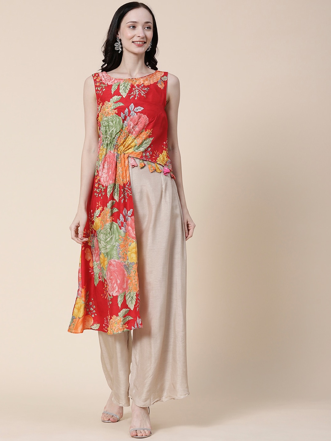 

Envy Me by FASHOR Floral Printed Tunic With Palazzos, Red