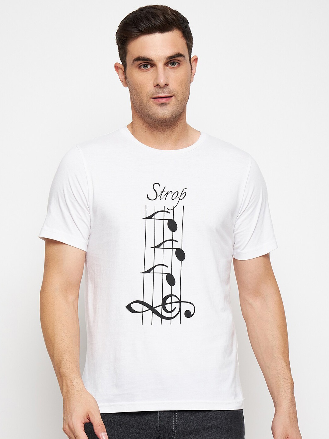 

STROP Graphic Printed Cotton T-shirt, White