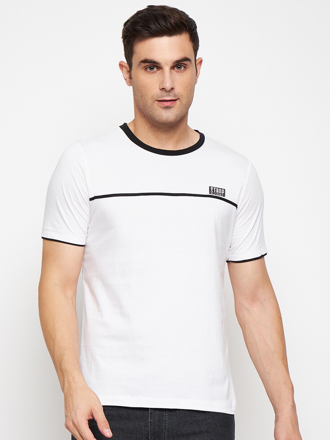 

STROP Regular Fit Cotton T-shirt, White
