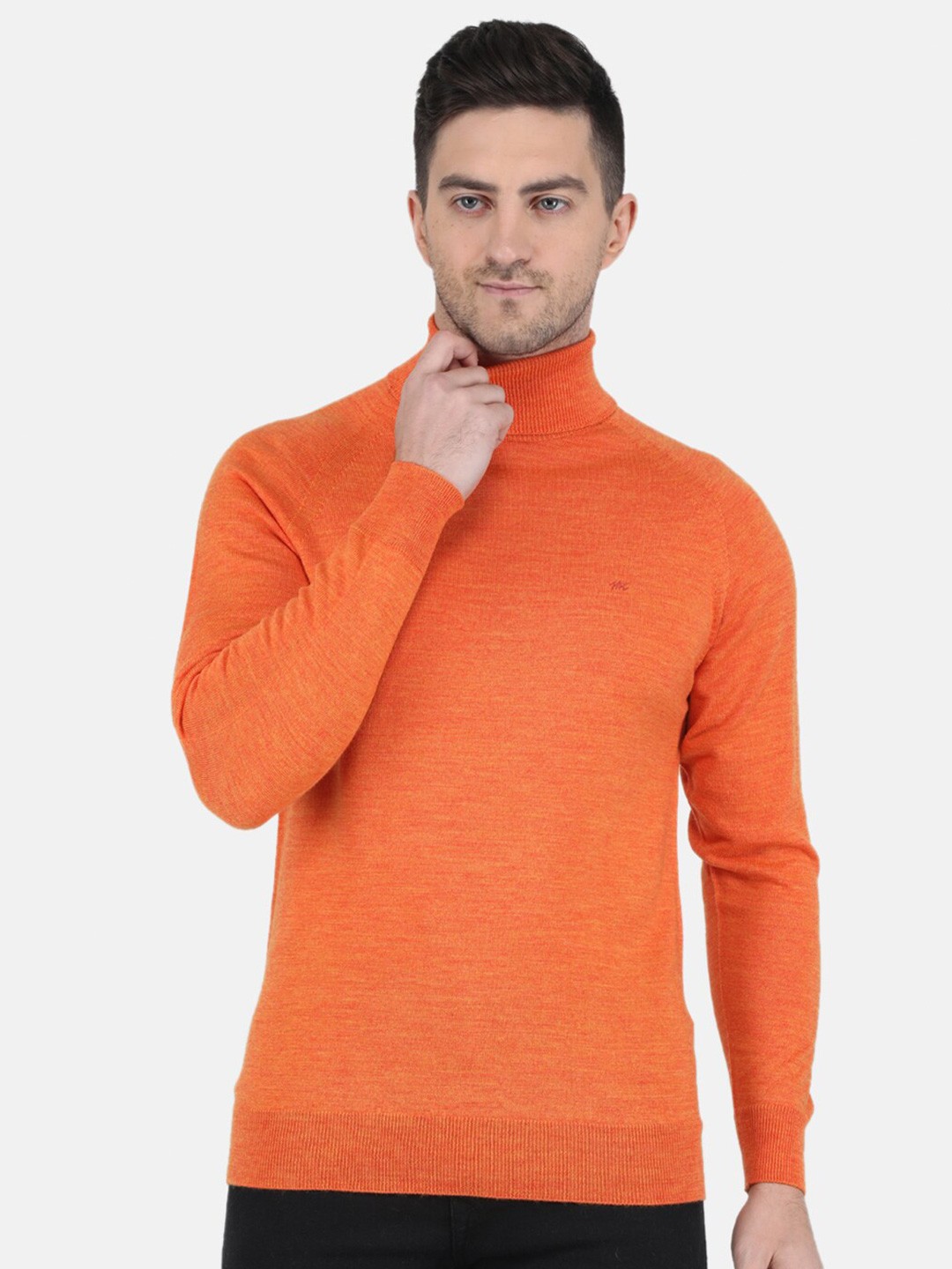 

Monte Carlo Turtle Neck Ribbed Woollen Pullover, Orange