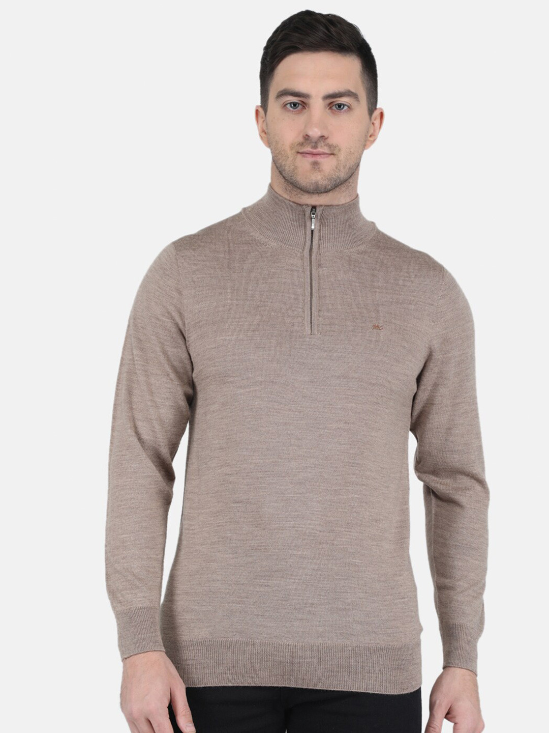 

Monte Carlo Turtle Neck Ribbed Woollen Pullover, Beige