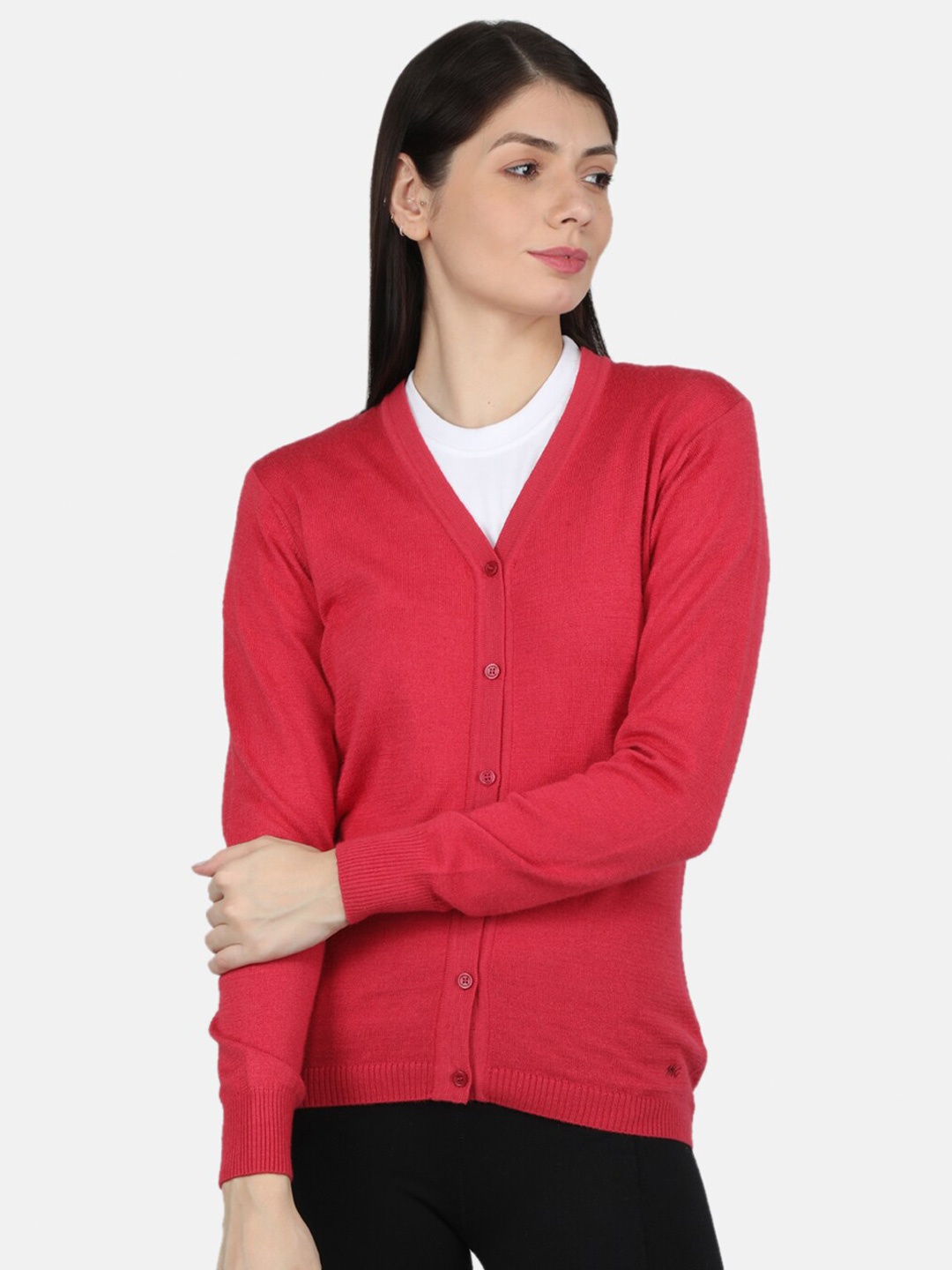 

Monte Carlo V-Neck Long Sleeve Cardigan, Pink