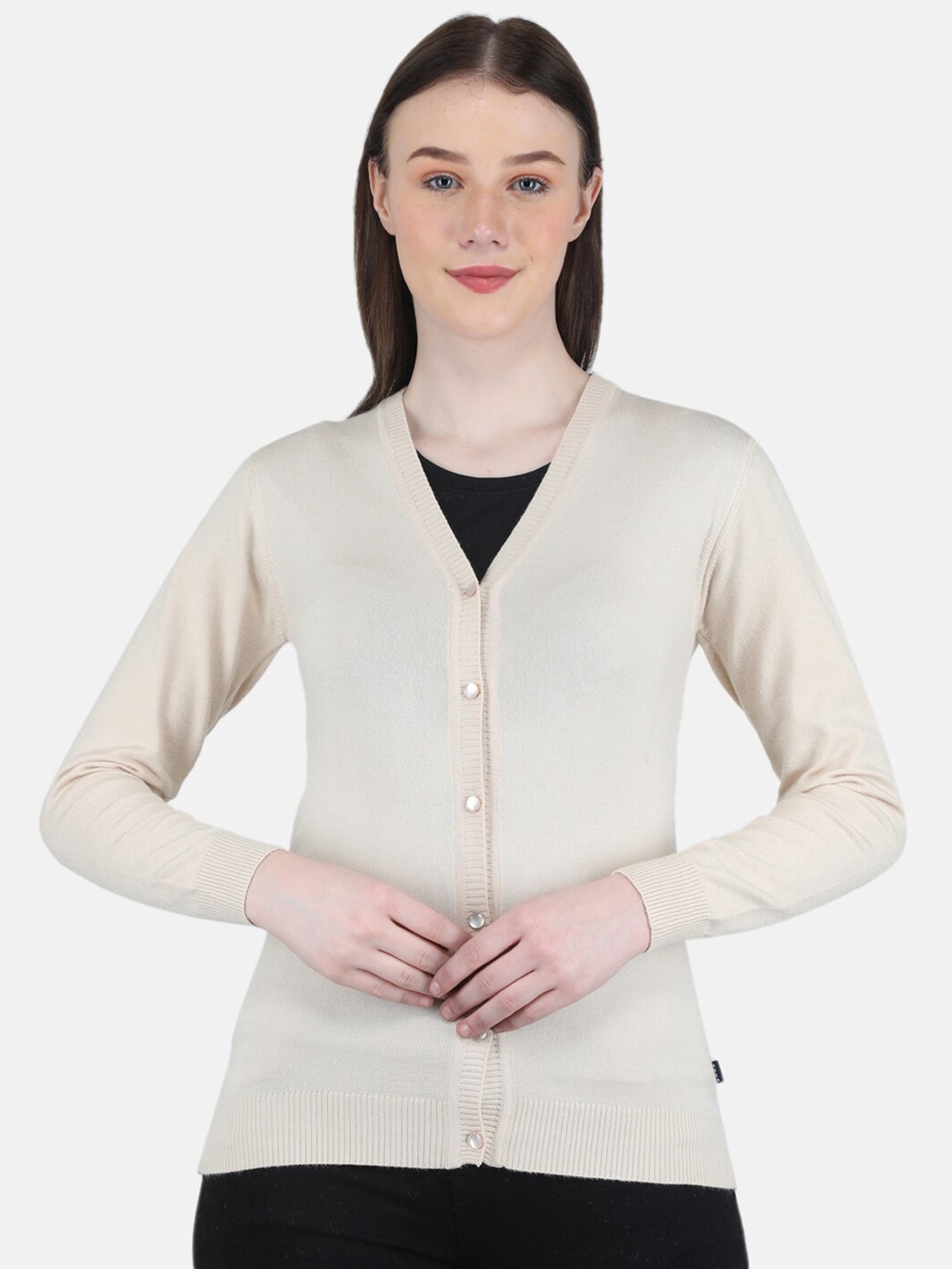 

Monte Carlo V-Neck Long Sleeves Cardigan, Beige