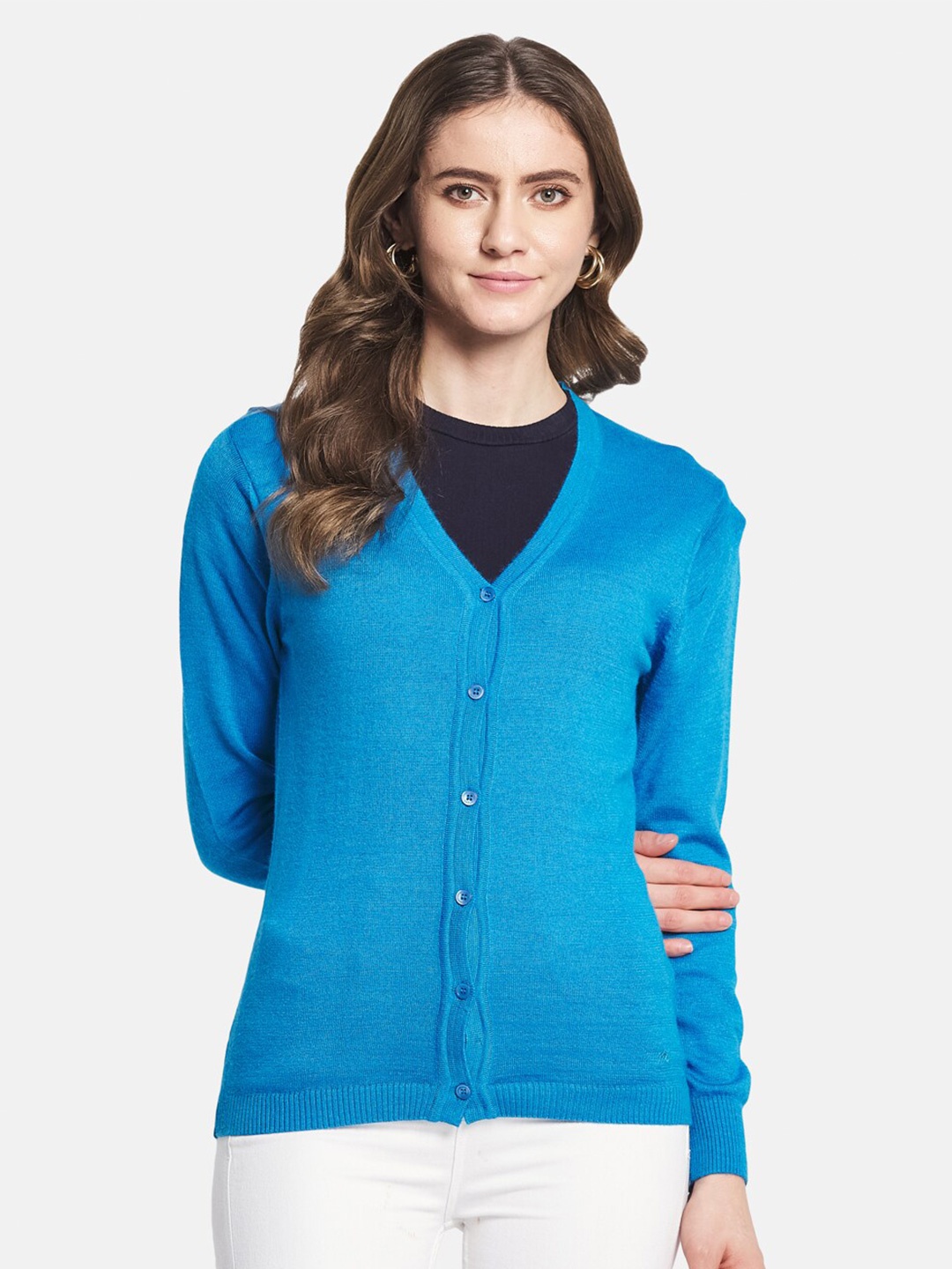 

Monte Carlo V-Neck Woollen Cardigan, Blue