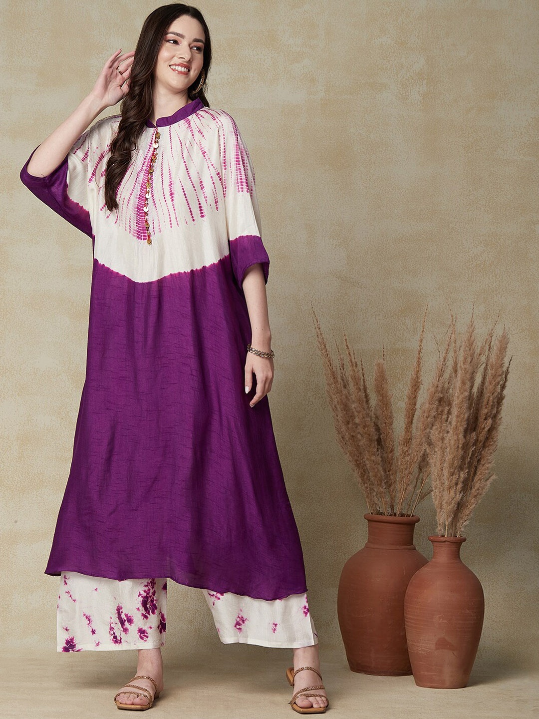 

Envy Me by FASHOR Dyed Kurta With Palazzos, Purple