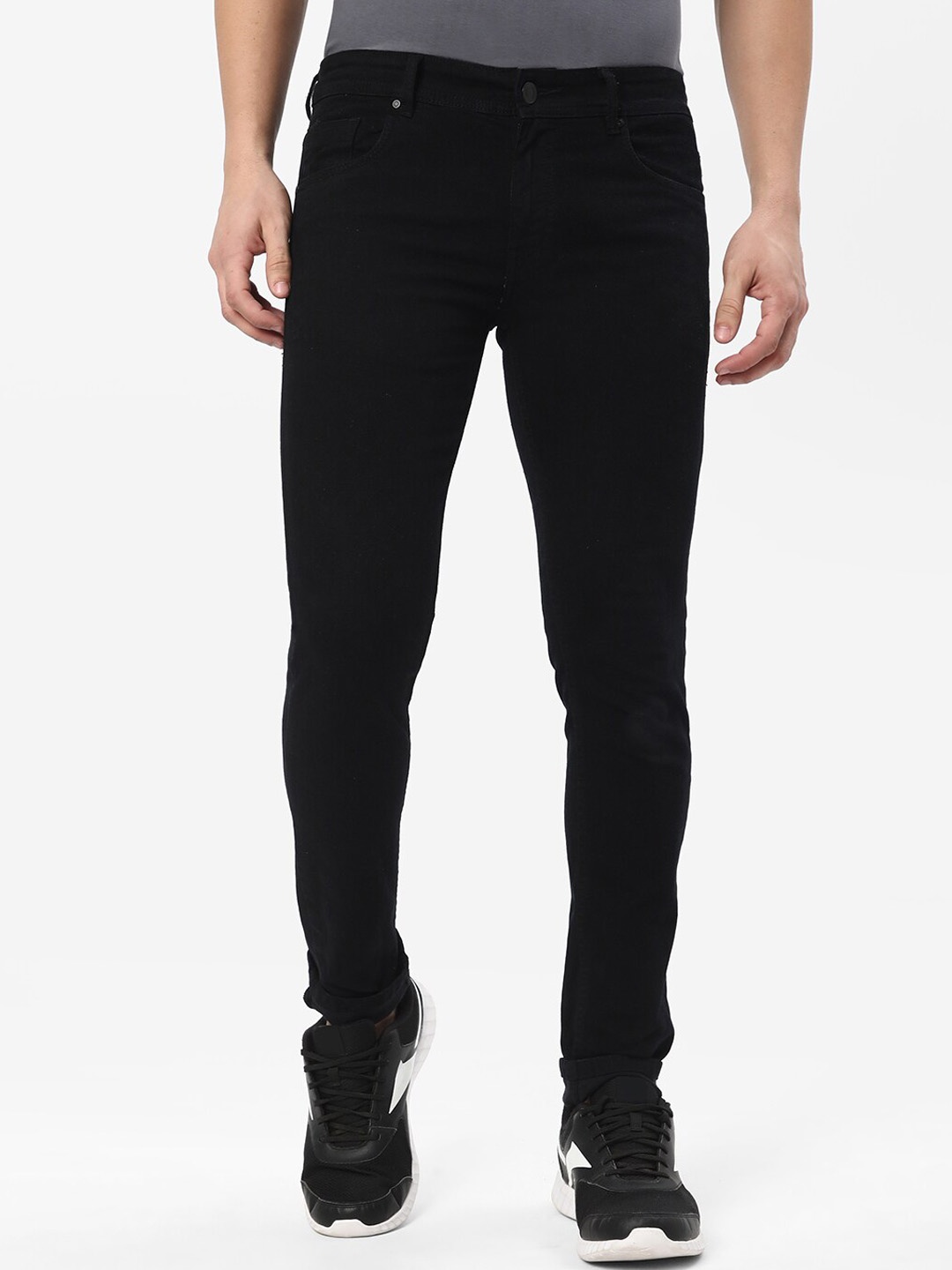 

R&B Men Slim Fit Dark Shade Clean Look Cotton Jeans, Black