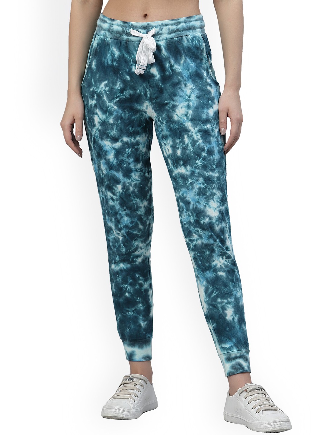 

Nimble Tie and Dye Printed Round Neck T-Shirt With Joggers, Blue
