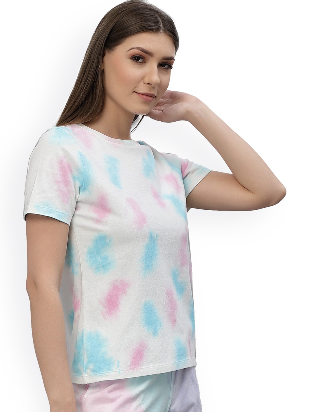 

Nimble Tie And Dye Round Neck T-Shirt & Shorts, White