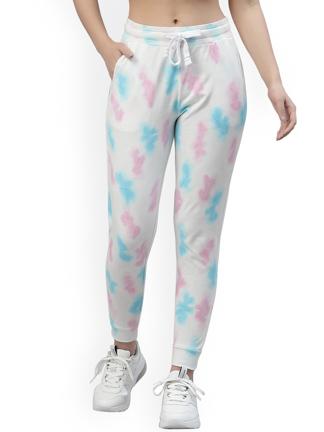 

Nimble Tie & Dye Round Neck T-shirt With Joggers, White