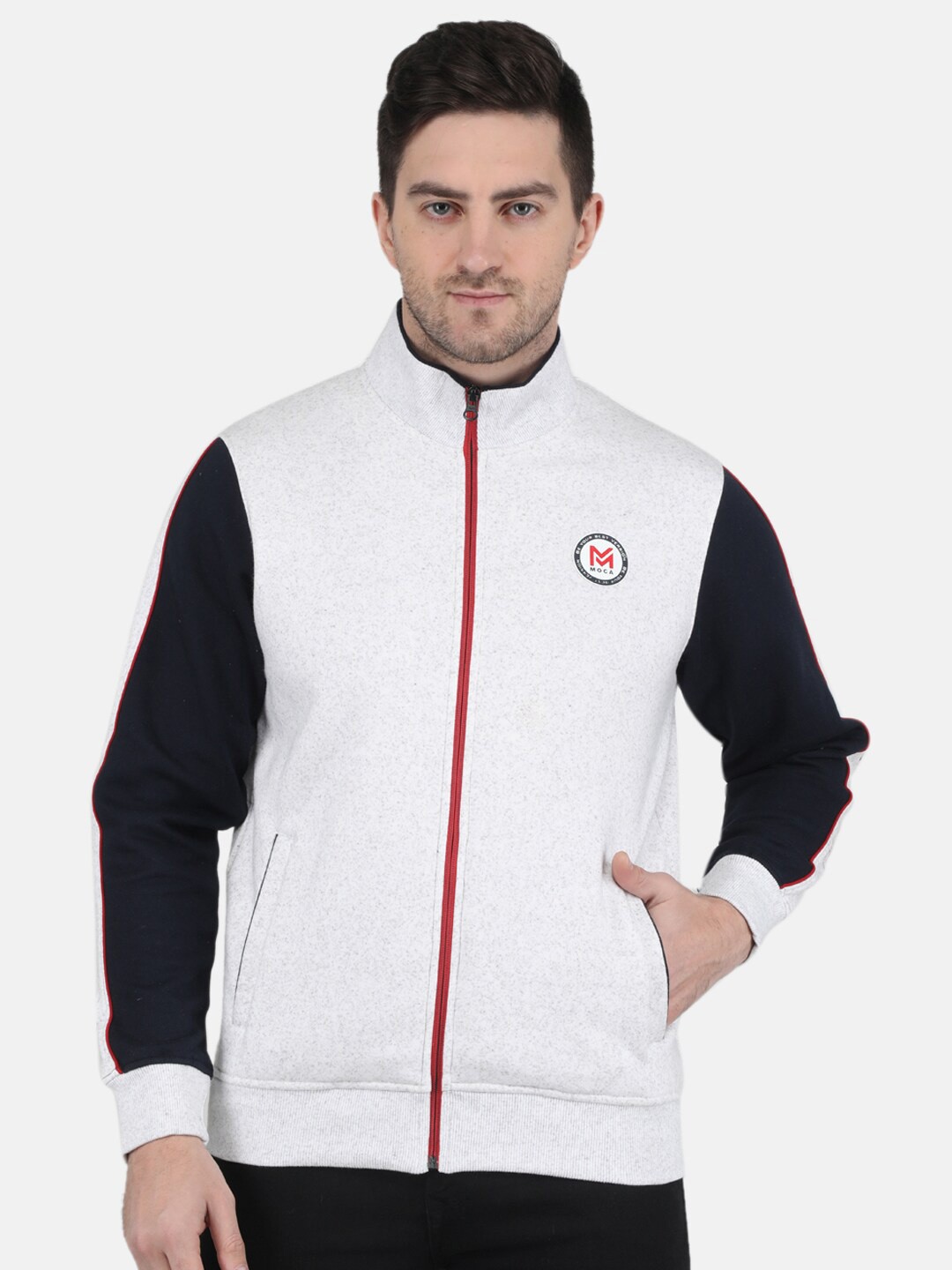 

Monte Carlo Mock Collar Cotton Sweatshirt, Grey