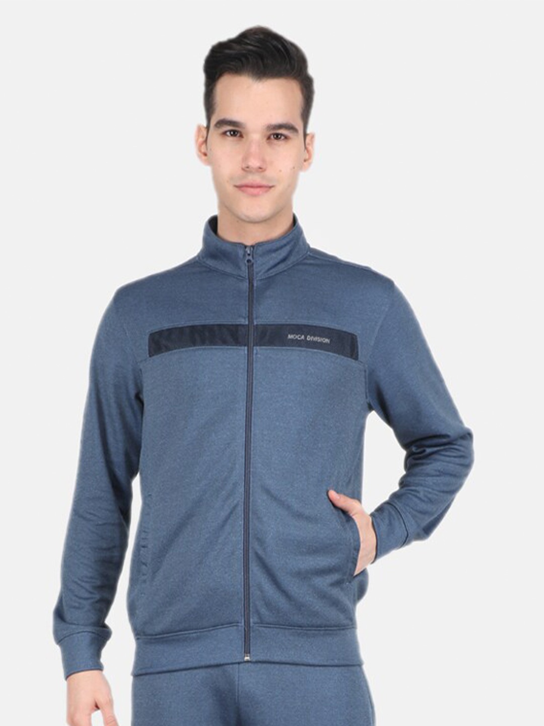 

Monte Carlo Mock Collar Cotton Sweatshirt, Blue