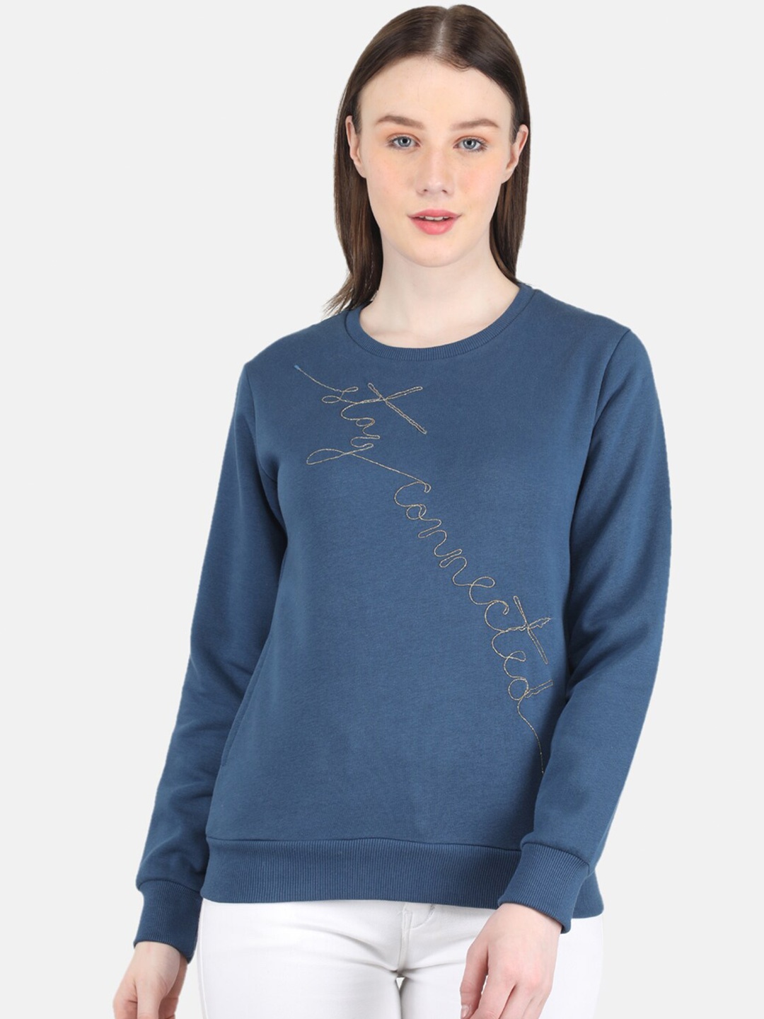 

Monte Carlo Typographic Printed Pullover Sweatshirt, Blue