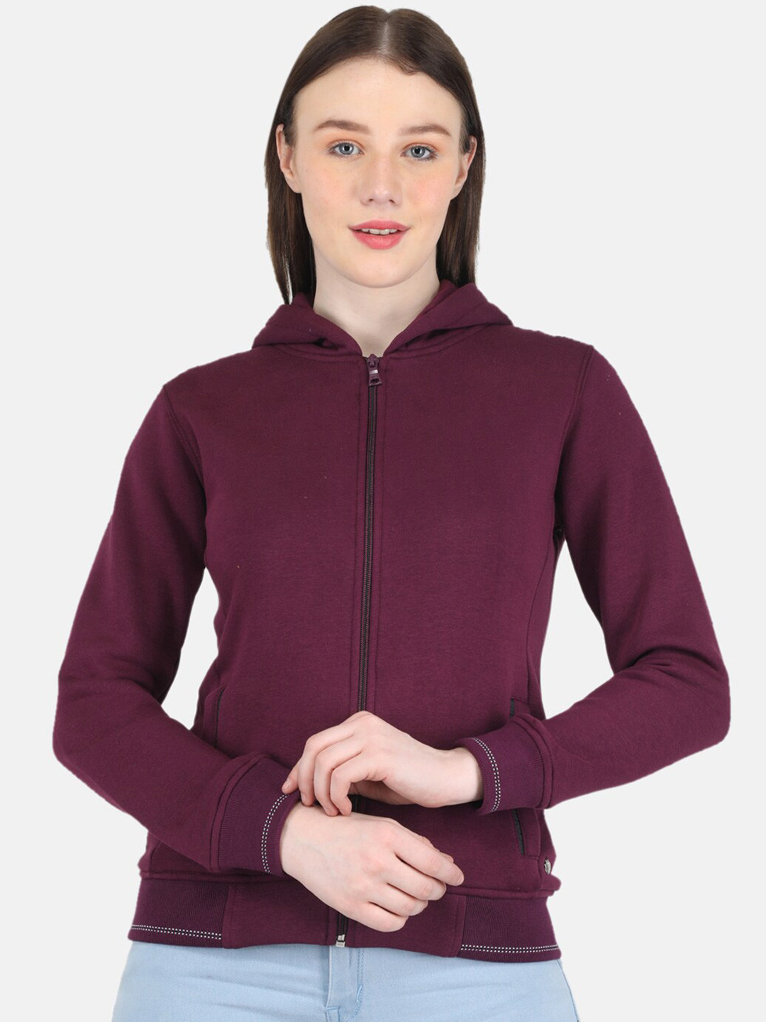 

Monte Carlo Hooded Front-Open Sweatshirt, Purple