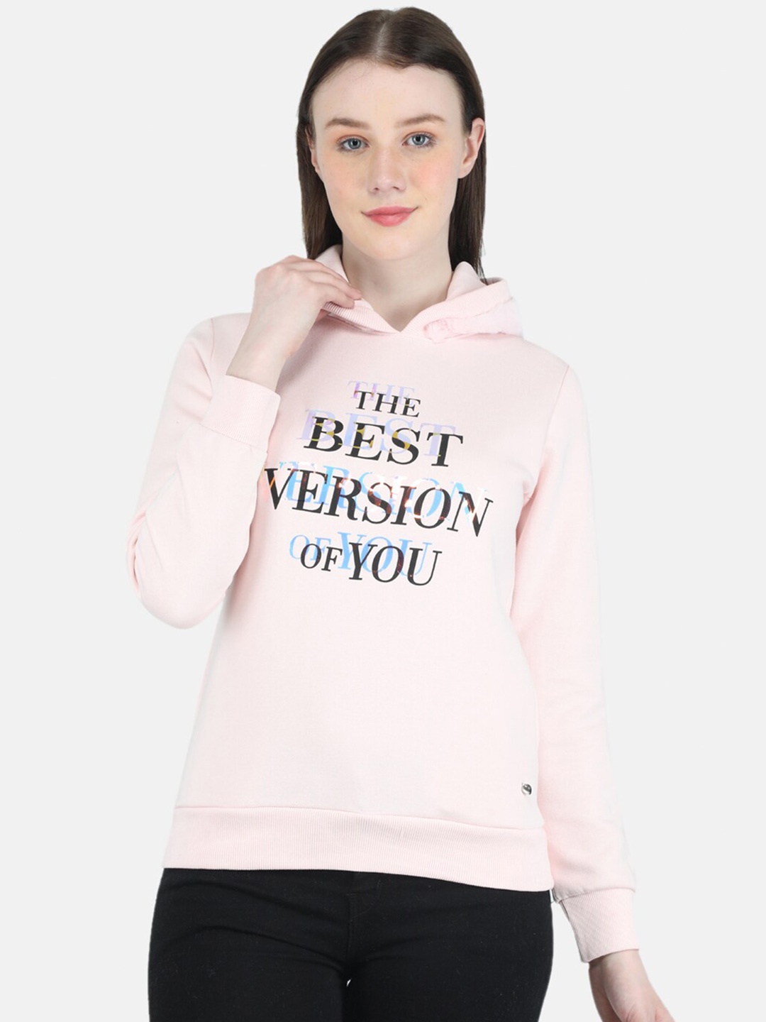 

Monte Carlo Typographic Printed Hooded Pullover Sweatshirt, Pink