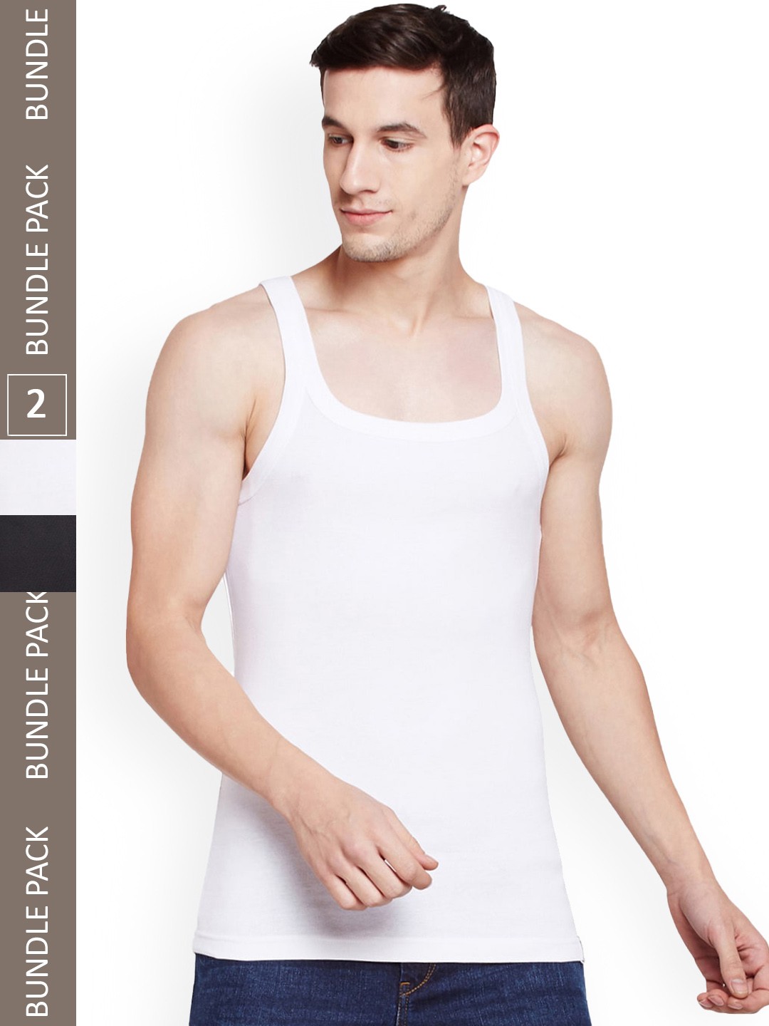 

BODYX Pack Of 2 Pure Cotton Innerwear Vests, White