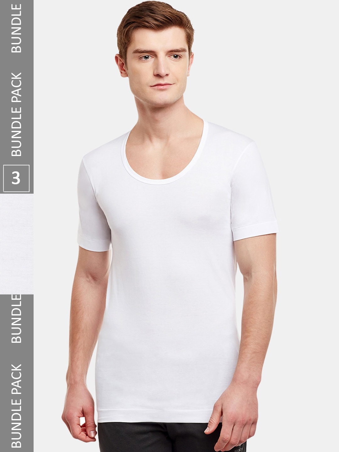 

BODYX Pack Of 3 Pure Cotton Innerwear Basic Vests, White