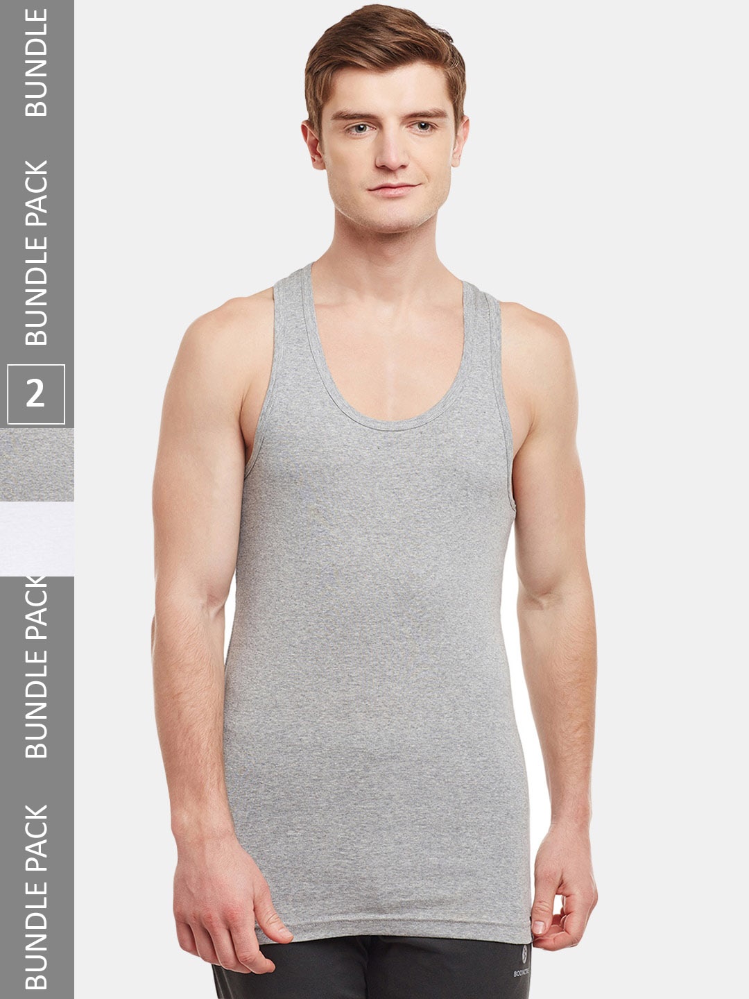 

BODYX Pack Of 2 Pure Cotton Gym Innerwear Vests, White