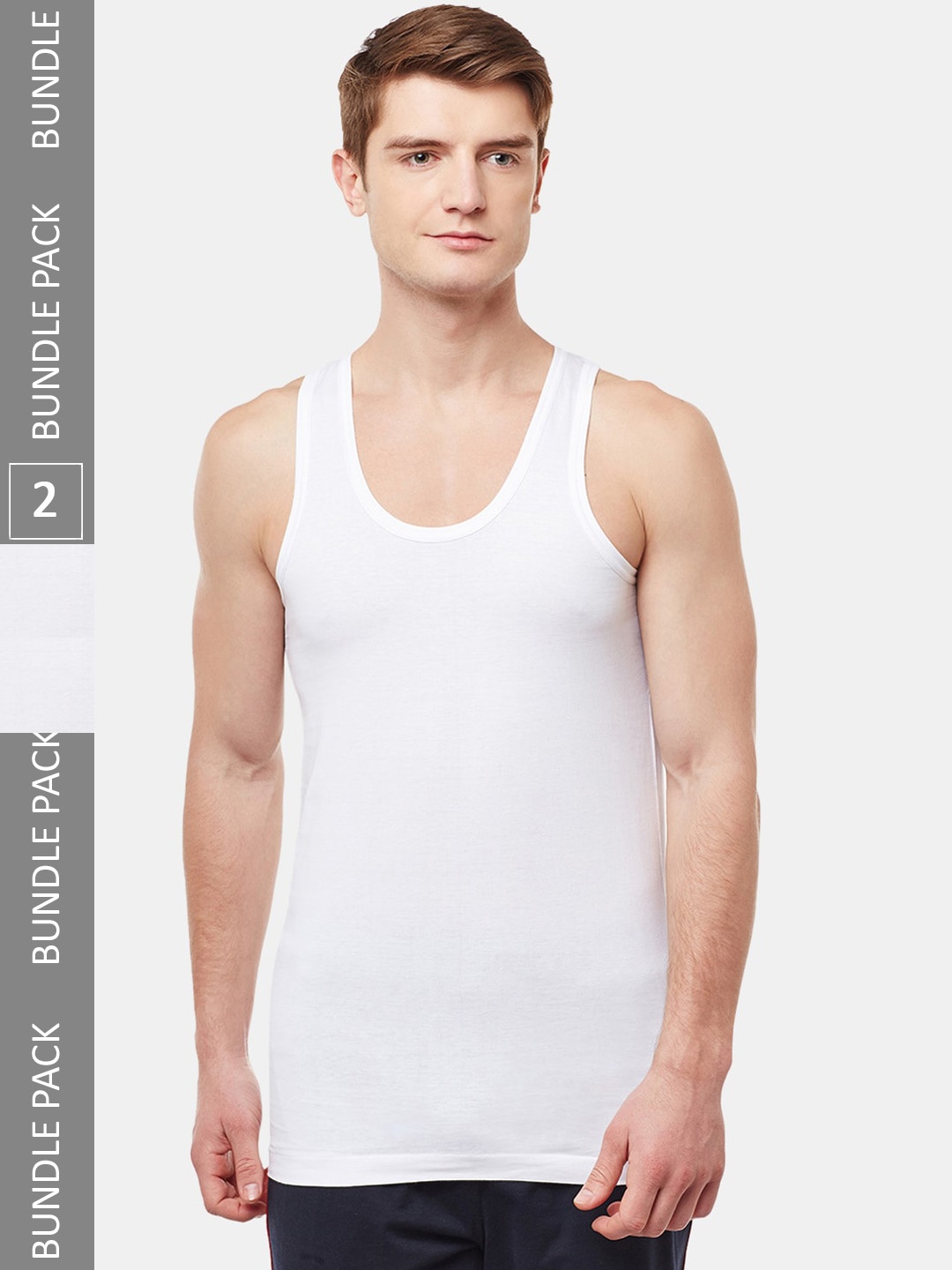 

BODYX Pack Of 2 Pure Cotton Innerwear Vests, White