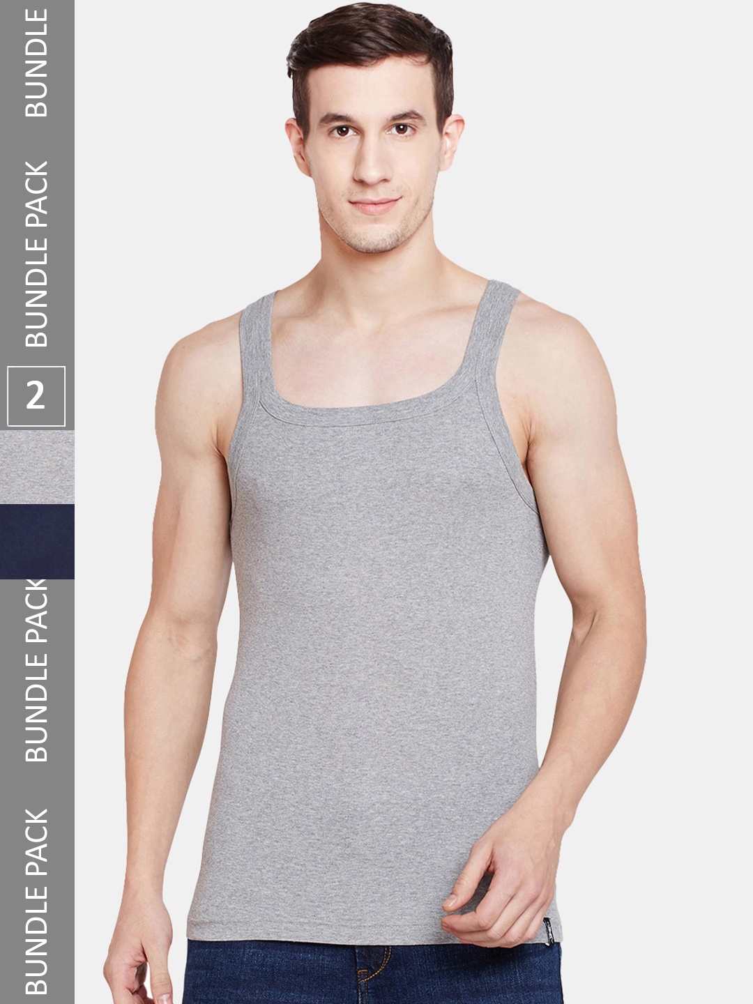

BODYX Men Pack Of 2 Pure-Cotton Innerwear, Grey